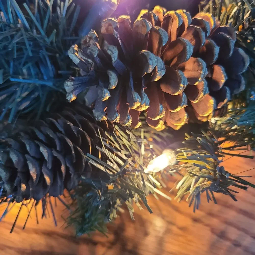 Vintage Light Up Holiday Three-Wick Candle Centerpiece Festive Table Decoration